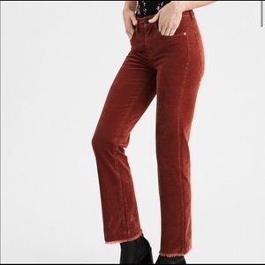 AE High Rise Crop Flair Jeans Orange